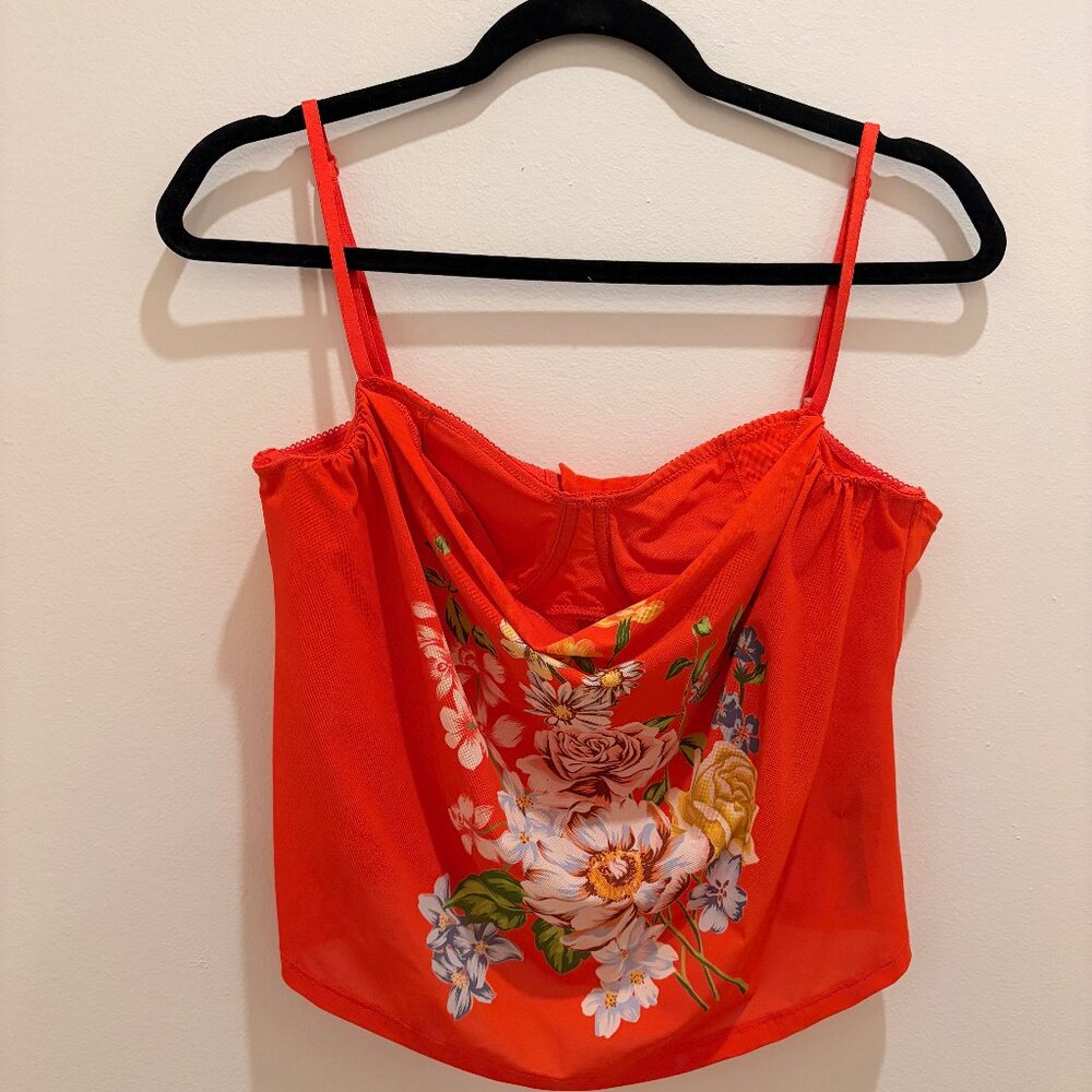 Urban Outfitters Out from Under Floral Mesh Balconette Top Size Large